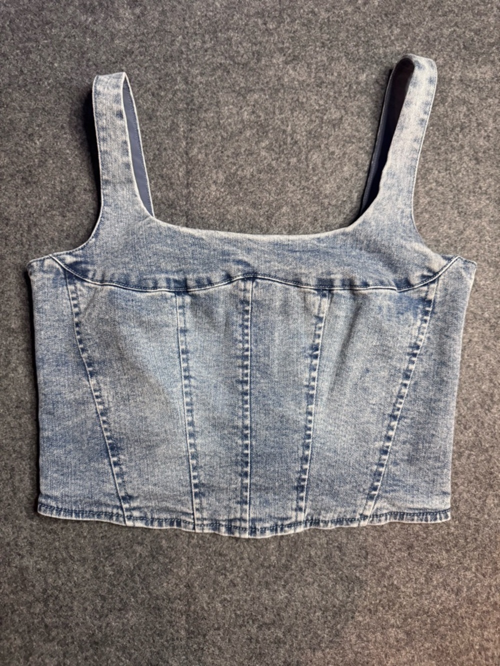 Belle Vere Denim Corset Crop Top